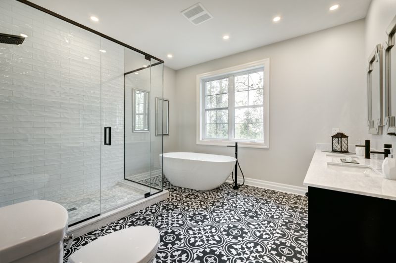 Contemporary bathroom with walk-in shower